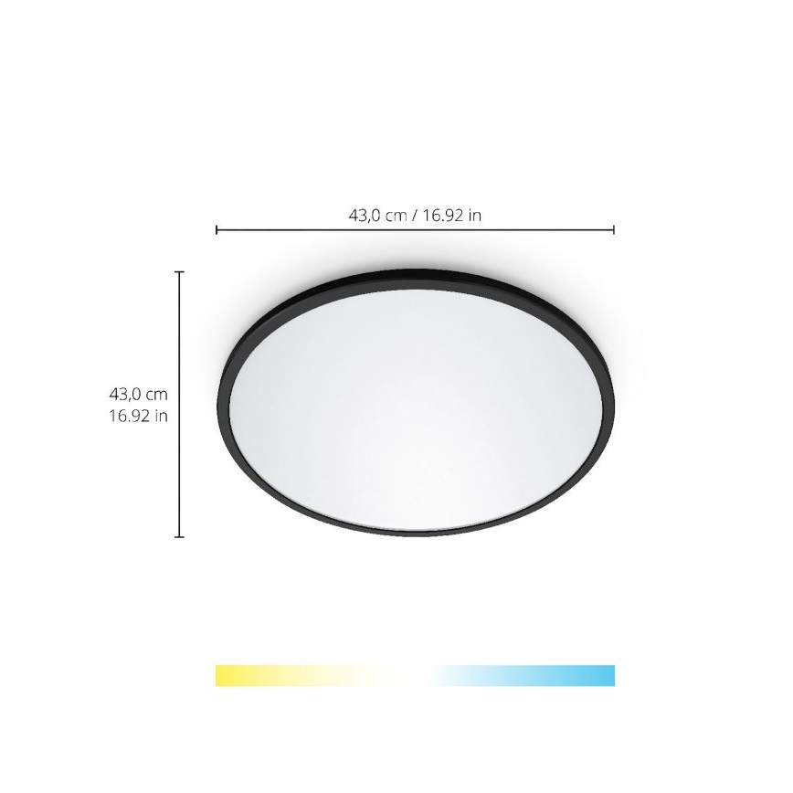WiZ - Iluminação de teto LED com regulação SUPERSLIM LED/22W/230V 2700-6500K Wi-Fi preto