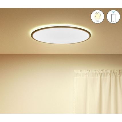 WiZ - Iluminação de teto LED com regulação SUPERSLIM LED/32W/230V 2700-6500K Wi-Fi preta