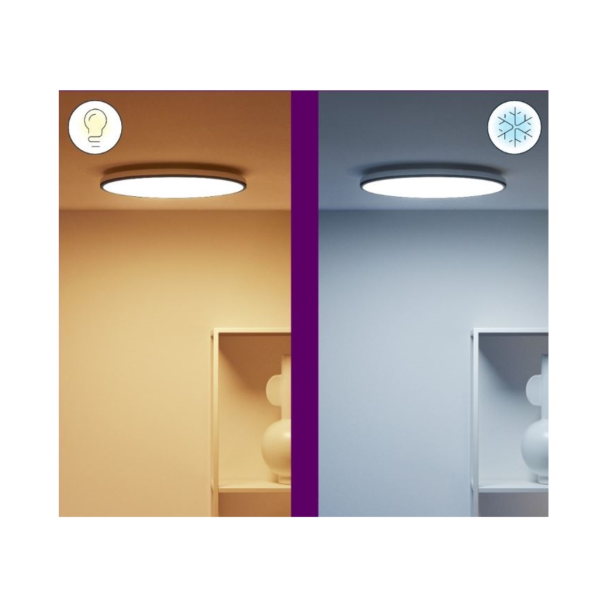 WiZ - Iluminação de teto LED RGBW com regulação RUNE LED/21W/230V 2200-6500K Wi-Fi preto