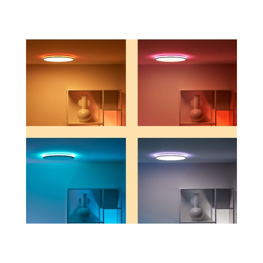 WiZ - Iluminação de teto LED RGBW com regulação RUNE LED/21W/230V 2200-6500K Wi-Fi preto