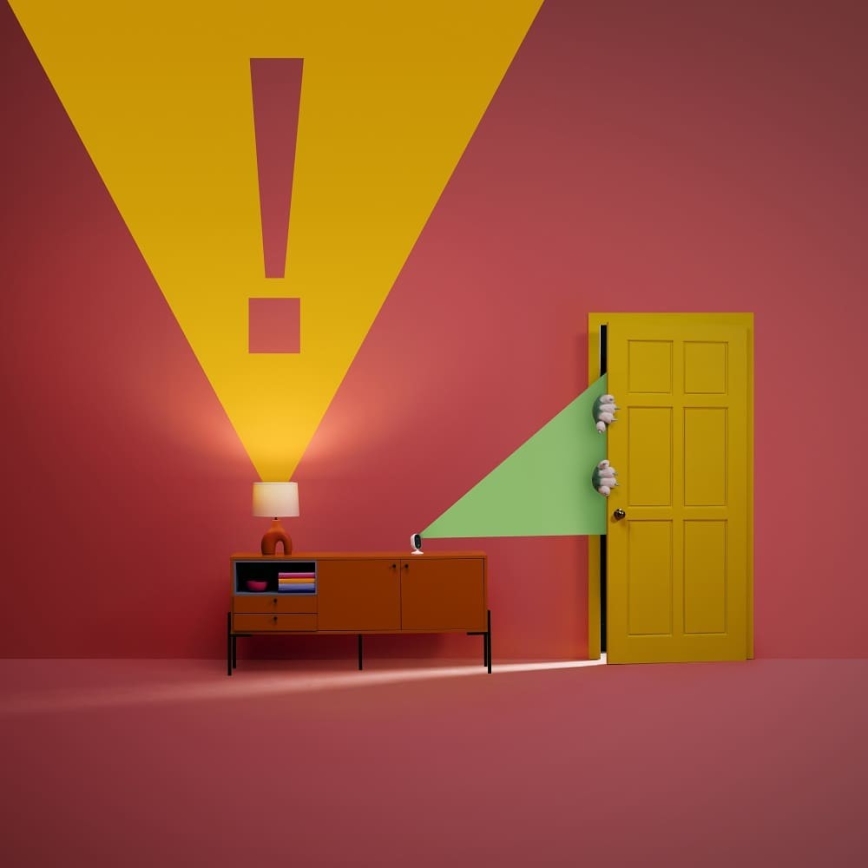 WiZ - Kit de monitoramento doméstico: 1x câmera + 3x lâmpadas LED RGB A60 E27/8,5W/230V Wi-Fi