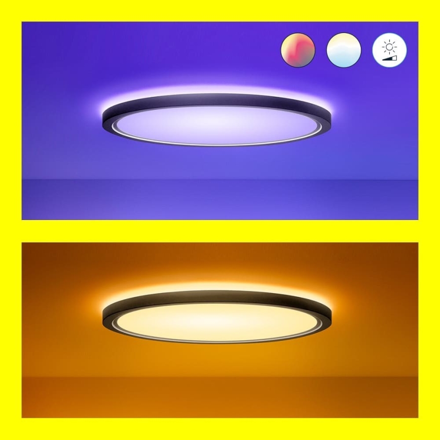 WiZ - Luminária de teto LED RGB dimável SUPERSLIM LED/32W/230V 2700-6500K Wi-Fi preta
