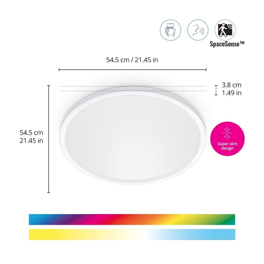 WiZ - Luminária de teto LED RGB dimável SUPERSLIM LED/32W/230V 2700-6500K Wi-Fi branca
