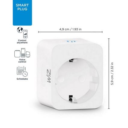 WiZ - Tomada inteligente F 2300W Wi-Fi SCHUKO