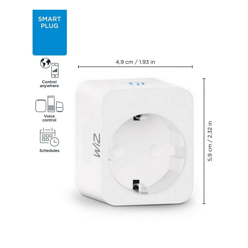 WiZ - Tomada inteligente F 2300W Wi-Fi SCHUKO