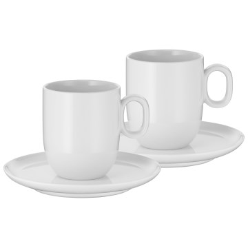WMF - CONJUNTO 2x Chávena para café creme com pires BARISTA 170 ml branco