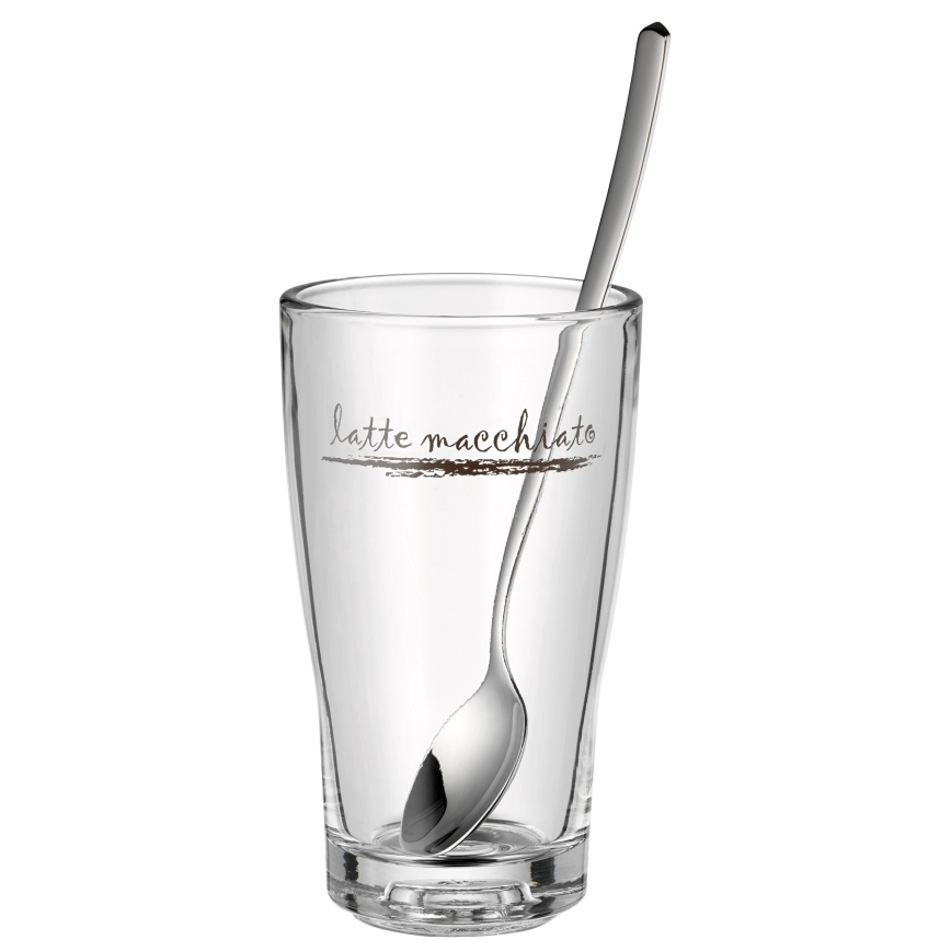 WMF - Conjunto de copos e colheres para latte macchiato CLEVER & MORE 6 peças