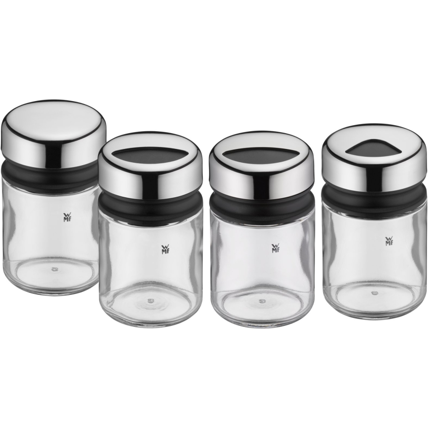 WMF - Conjunto de frascos para especiarias 4 unid. DEPOT 9,5 cm aço inoxidável
