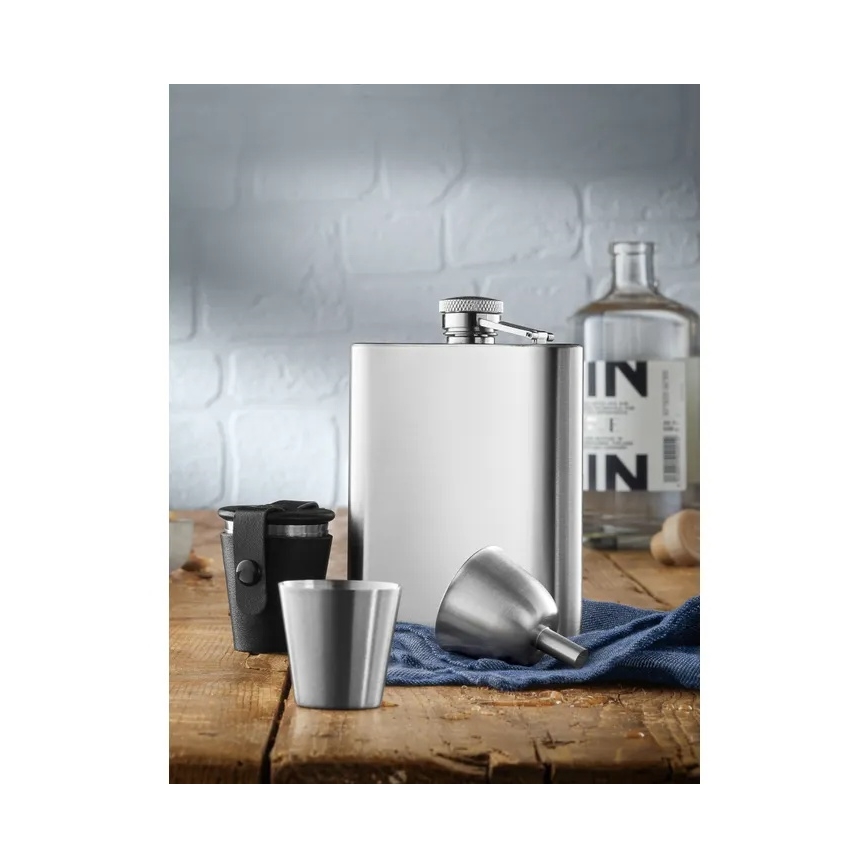 WMF - Conjunto MANHATTAN de cantil e copos de shot, 6 peças