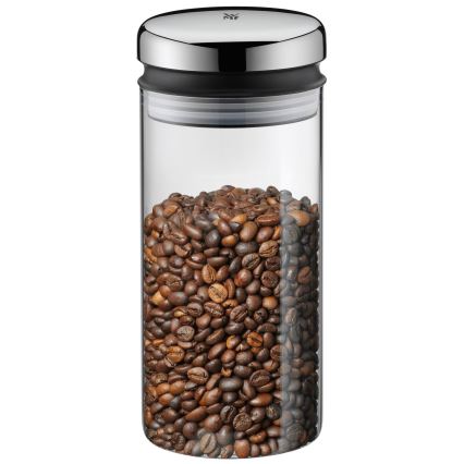 WMF - Frasco de vidro para alimentos DEPOT 1l aço inoxidável