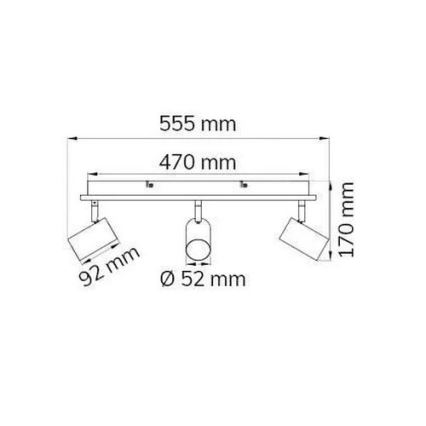 Wofi 11591 - Luminária de embutir LED BALI 3xGU10/5W/230V + 2xLED/6W/230V 3000K