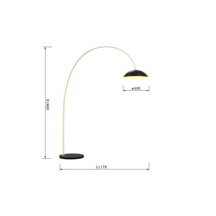 Wofi 3001-104 - Candeeiro de chão LED com regulação ROSCOFF LED/21W/230V preto/dourada