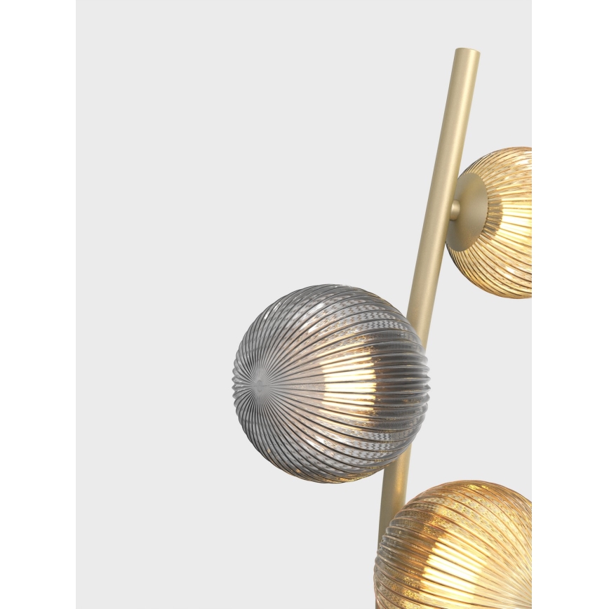 Wofi 3015-904 - Candeeiro de chão LED METZ 9xG9/3,5W/230V dourada/cinzento