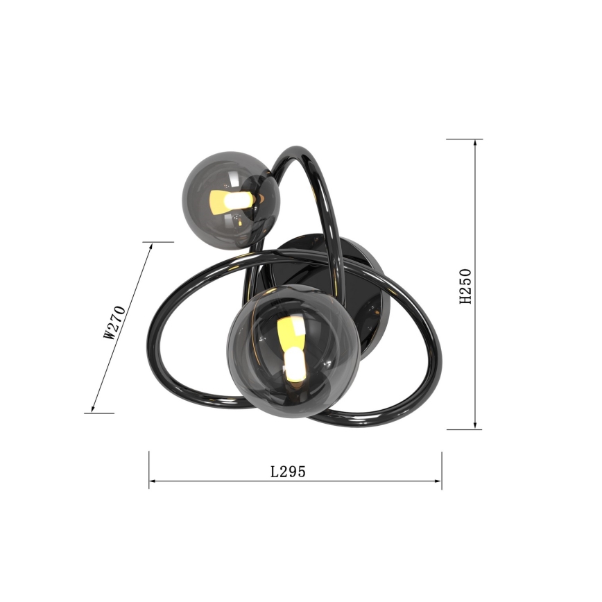 Wofi 4014-205 - Iluminação de parede LED NANCY 2xG9/3,5W/230V preto/cromado brilhante