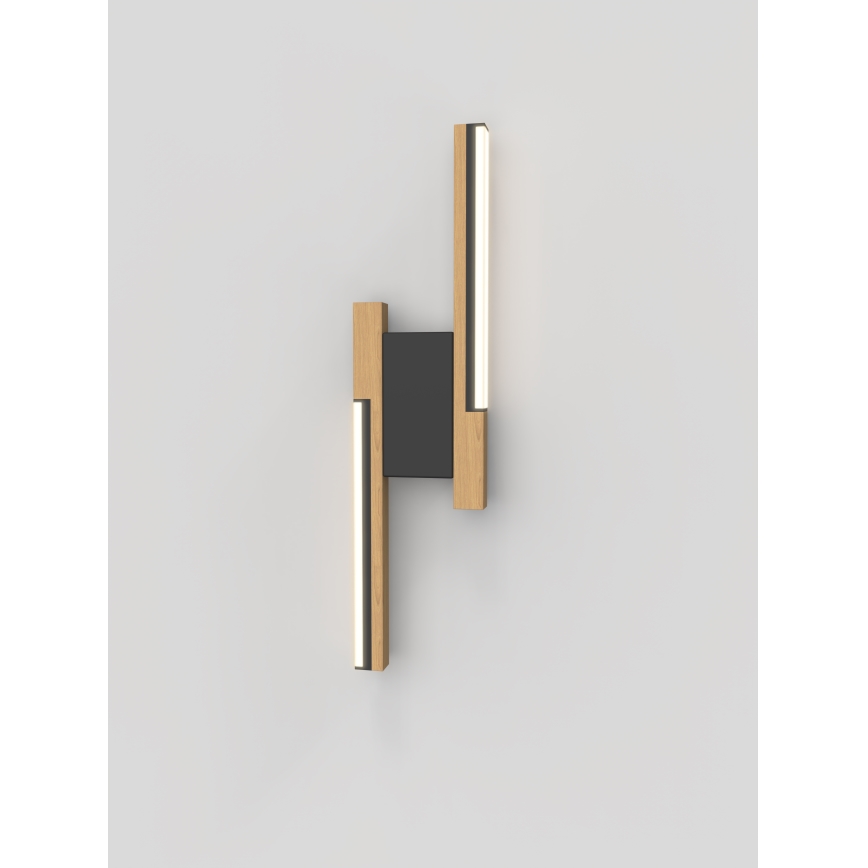 Wofi 4031-206- Aplique de parede LED regulável PALERMO 11W/230V em madeira de seringueira