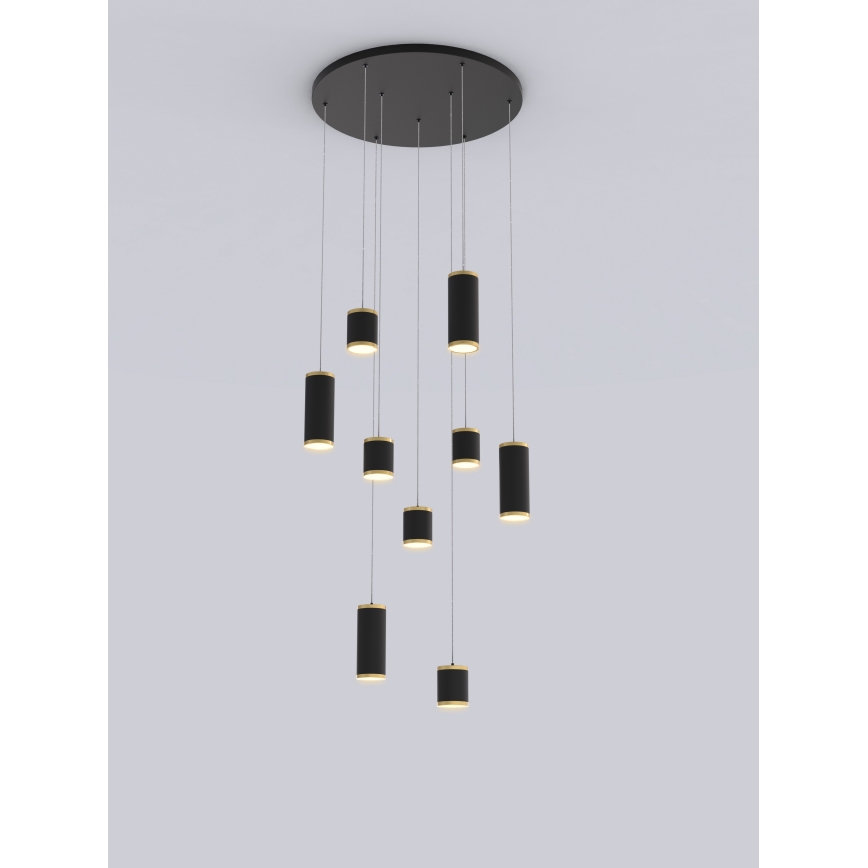 Wofi 5003-904 - Candelabro suspenso LED com regulação TOULOUSE LED/57W/230V preto/dourada