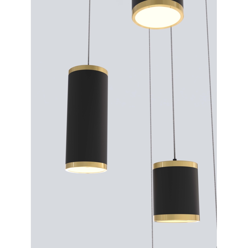 Wofi 5003-904 - Candelabro suspenso LED com regulação TOULOUSE LED/57W/230V preto/dourada