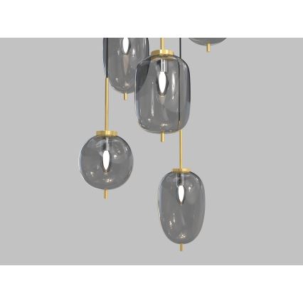 Wofi 5007-502 - Candelabro suspenso BELLEVILLE 6xE14/40W/230V preto/dourada