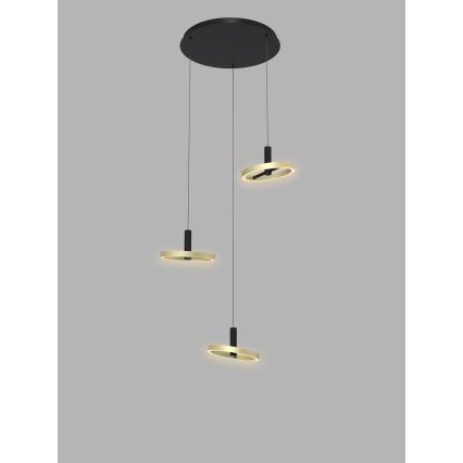 Wofi 5016-304 - Candelabro suspenso LED com regulação BREST LED/26W/230V preto/dourada