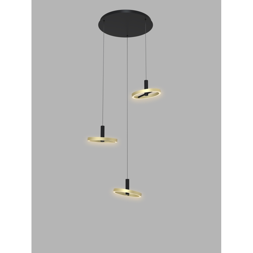 Wofi 5016-304 - Candelabro suspenso LED com regulação BREST LED/26W/230V preto/dourada