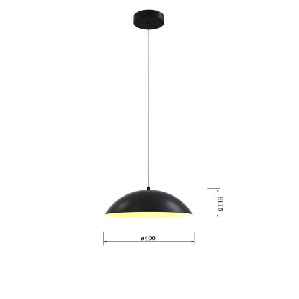 Wofi 6001-104 - Candelabro suspenso LED com regulação ROSCOFF LED/19W/230V preto/dourada