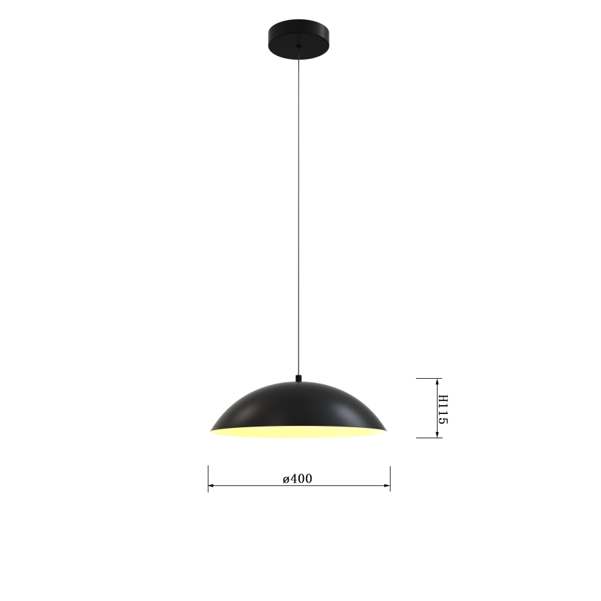 Wofi 6001-104 - Candelabro suspenso LED com regulação ROSCOFF LED/19W/230V preto/dourada