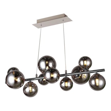 Wofi 6014.10.24.9000 - Lustre LED suspenso VILLA 10xG9/3W/230V preto/cromado brilhante