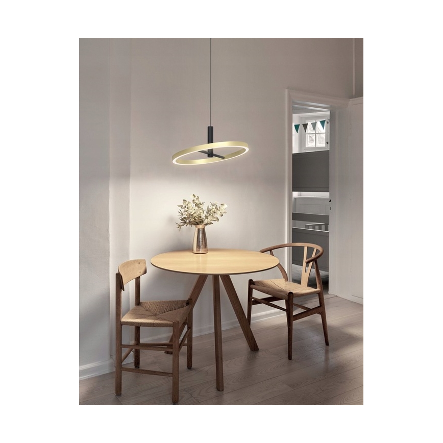 Wofi 6016-104L - Lustre pendente LED dimerizável em cabo BREST LED/19W/230V diâmetro 42 cm preto/dourado