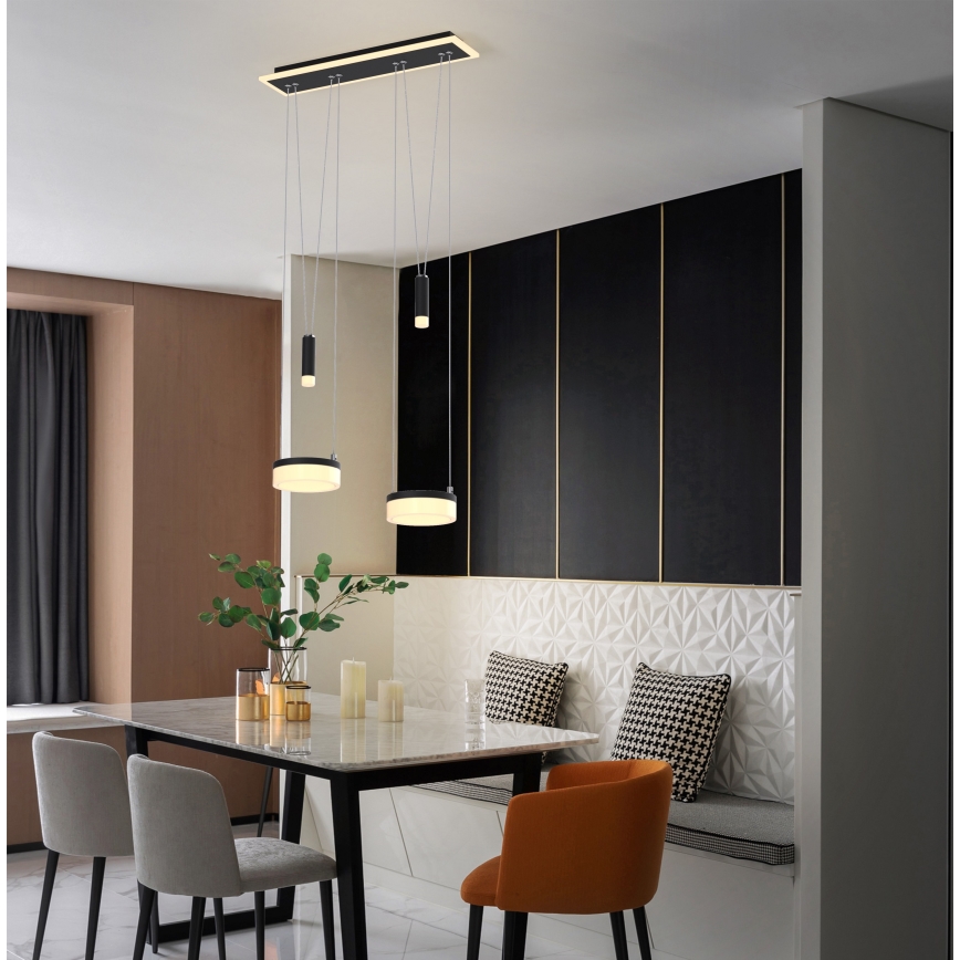 Wofi 6054-502 - Candelabro suspenso LED com regulação JESSE LED/21W/230V preto