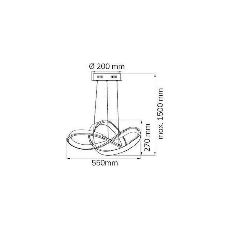 Wofi 6134.01.88.9000 - Candeeiro suspenso LED com regulação INDIGO LED/44W/230V