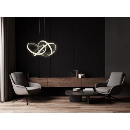 Wofi 6134-105L - Candeeiro suspenso LED com regulação INDIGO LED/50W/230V preto/cromado brilhante