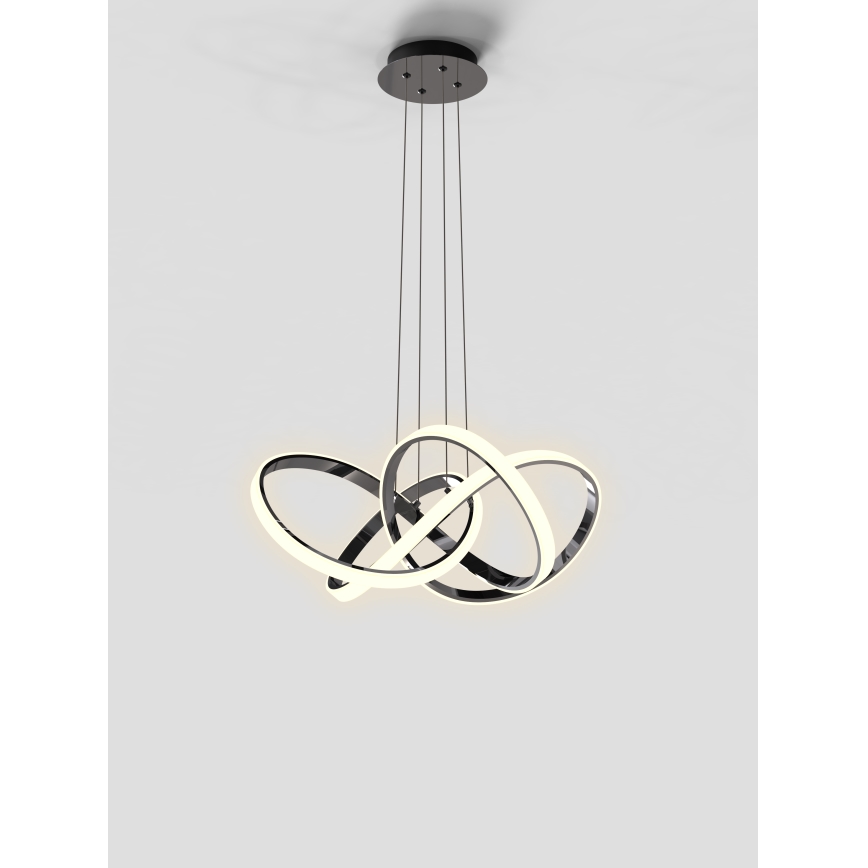 Wofi 6134-105L - Candeeiro suspenso LED com regulação INDIGO LED/50W/230V preto/cromado brilhante