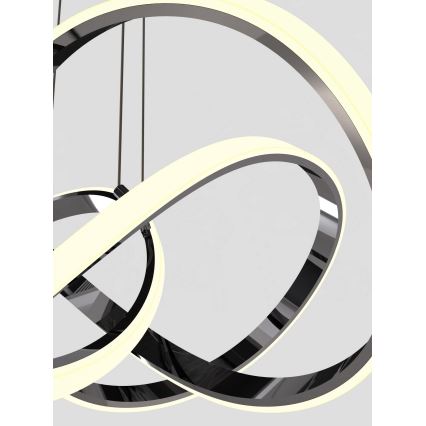 Wofi 6134-105L - Candeeiro suspenso LED com regulação INDIGO LED/50W/230V preto/cromado brilhante