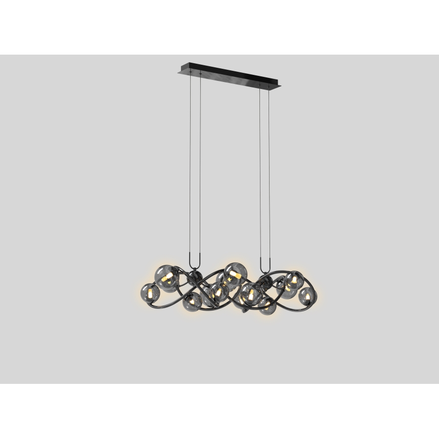 Wofi 7014-1405 - Candeeiro suspenso LED NANCY 14xG9/3,5W/230V preto/cromado brilhante