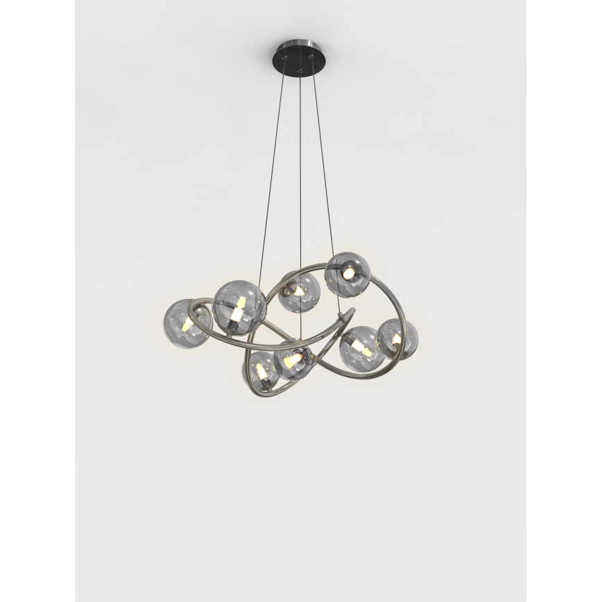 Wofi 7014-805 - Candeeiro suspenso LED NANCY 8xG9/3,5W/230V preto/cromado brilhante