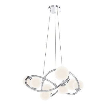 Wofi 7014-807 - Candelabro suspenso LED NANCY 8xG9/3,5W/230V cromado brilhante