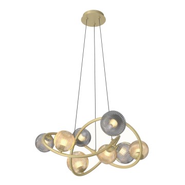 Wofi 7015-804 - Candelabro suspenso LED METZ 8xG9/3,5W/230V dourada/cinzento