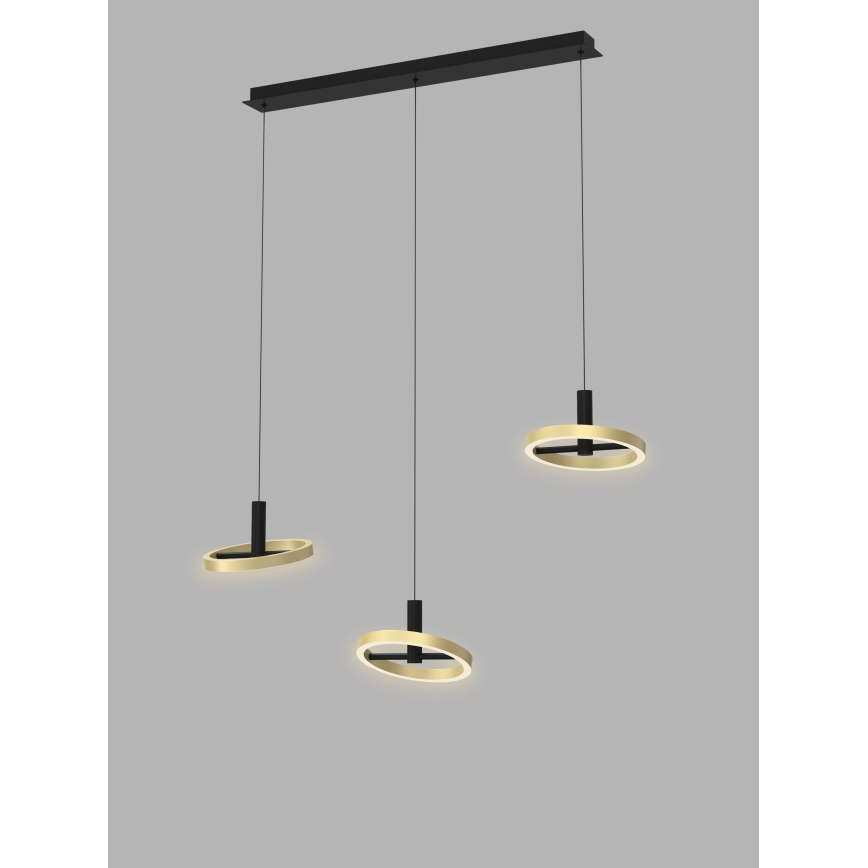 Wofi 7016-304 - Candelabro suspenso LED com regulação BREST LED/26W/230V preto/dourada