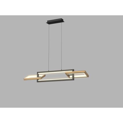 Wofi 7022-306- Candelabro suspenso LED com regulação MATERA LED/30W/230V preto/castanho