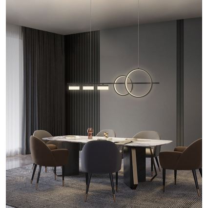 Wofi 7030-502 - Candelabro suspenso LED com regulação MESSINA LED/40W/230V preto