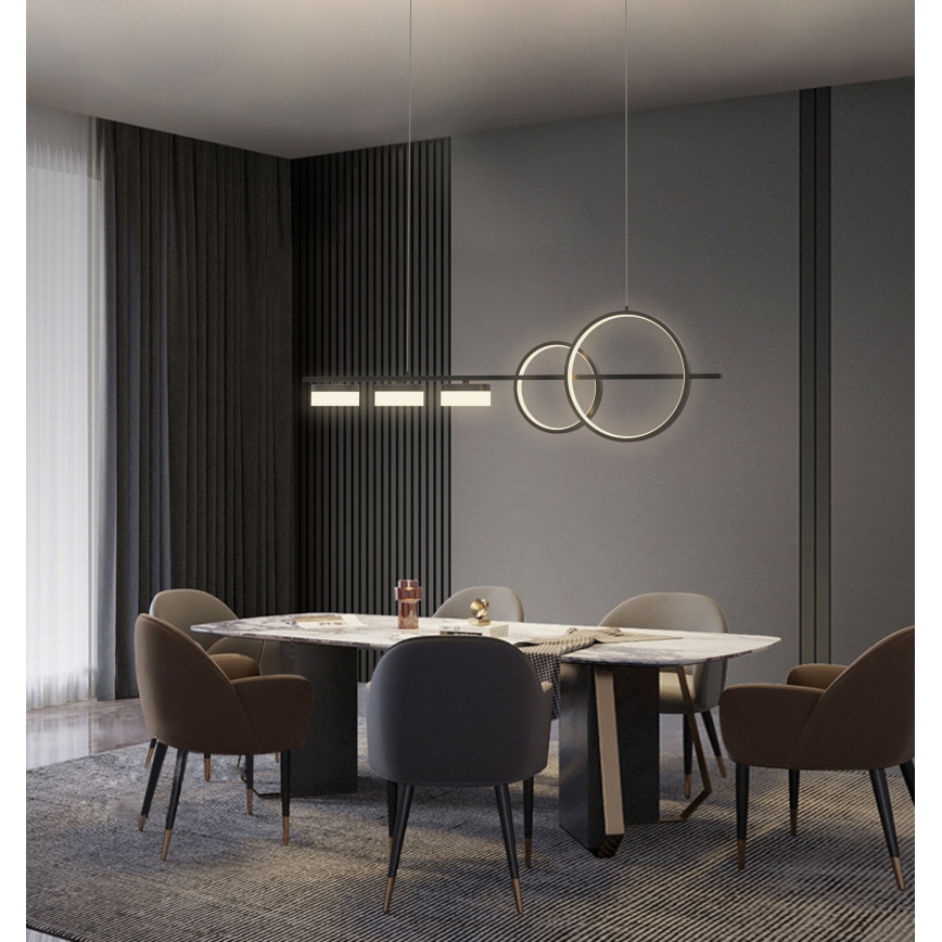 Wofi 7030-502 - Candelabro suspenso LED com regulação MESSINA LED/40W/230V preto