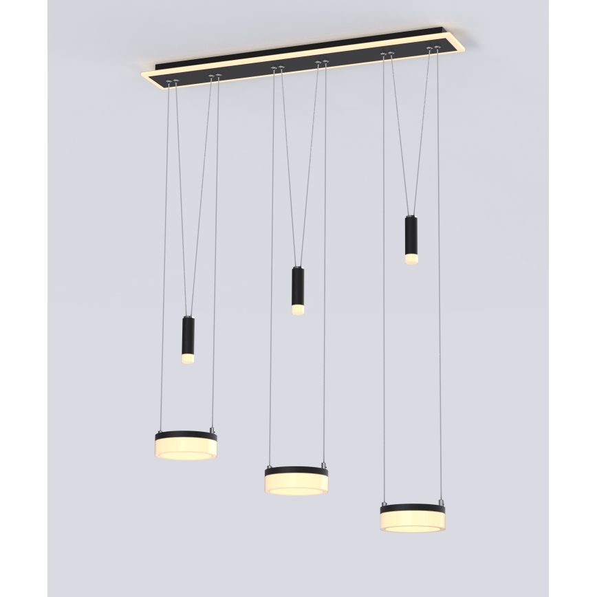Wofi 7054-702 - Candelabro suspenso LED com regulação JESSE LED/27,5W/230V preto