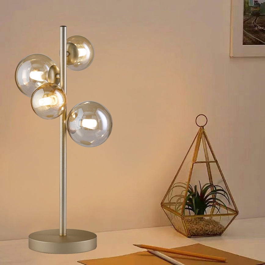 Wofi 8014.04.14.9000 - Candeeiro de mesa LED VILLA 4xG9/3W/230V dourado