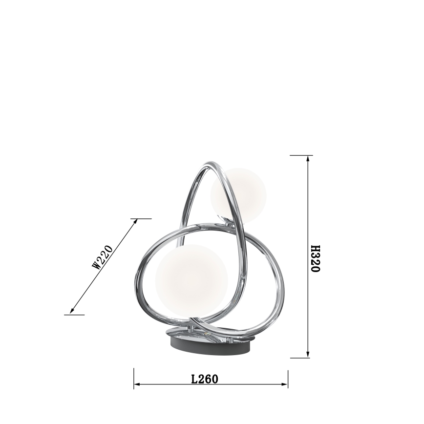 Wofi 8014-207 - Candeeiro de mesa LED NANCY 2xG9/3,5W/230V cromado brilhante