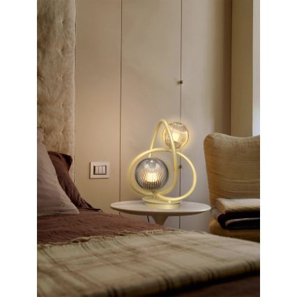 Wofi 8015-204 - Candeeiro de mesa LED METZ 2xG9/3,5W/230V dourada/cinzento