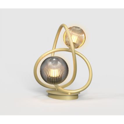 Wofi 8015-204 - Candeeiro de mesa LED METZ 2xG9/3,5W/230V dourada/cinzento