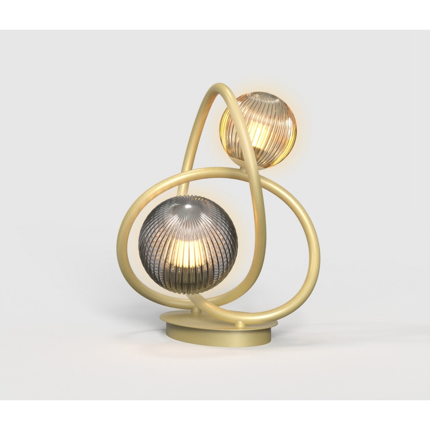 Wofi 8015-204 - Candeeiro de mesa LED METZ 2xG9/3,5W/230V dourada/cinzento