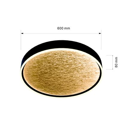 Wofi 9002-104L - Iluminação de teto LED com regulação BORDEAUX LED/60W/230V preto/dourada