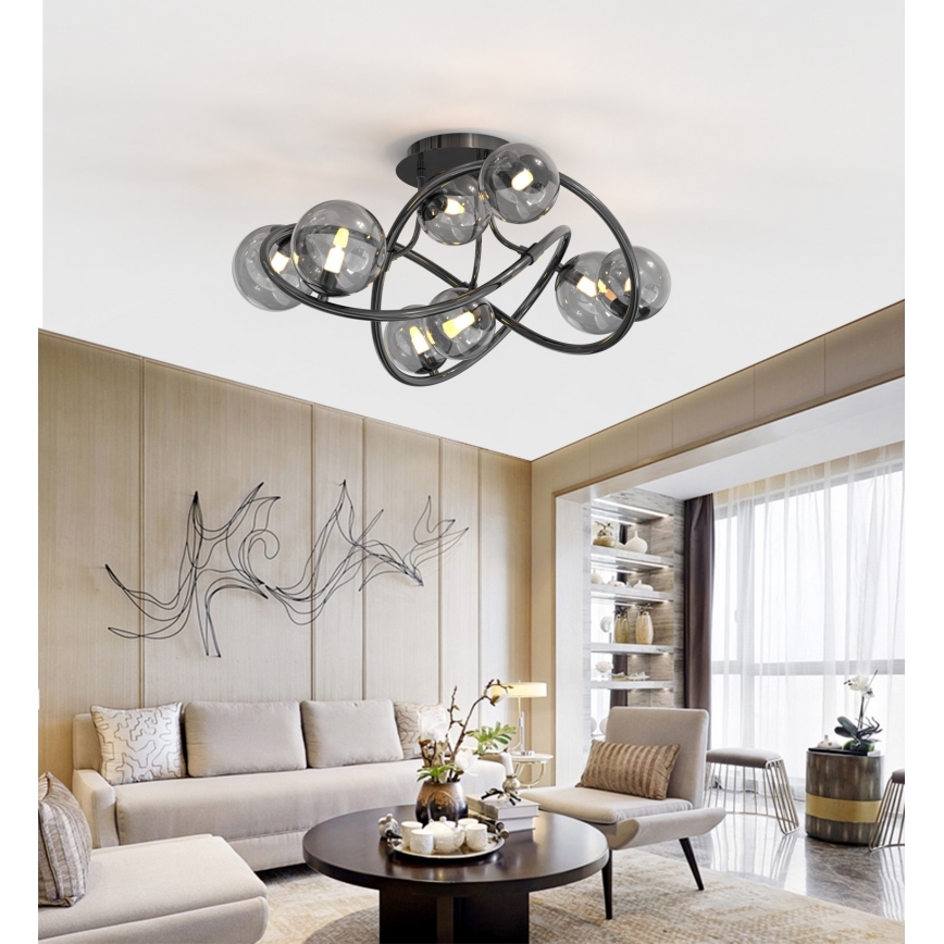 Wofi 9014-805 - Candeeiro  integrado LED NANCY 8xG9/3,5W/230V preto/cromado brilhante