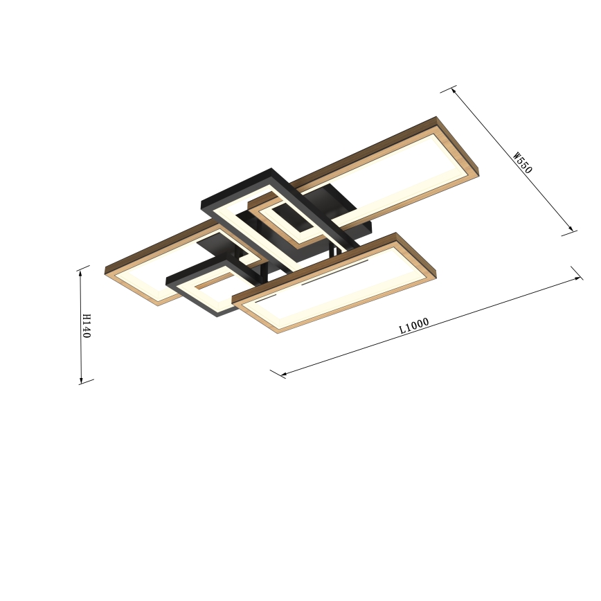 Wofi 9022-506 - Candeeiro de teto LED regulável MATERA LED/60W/230V